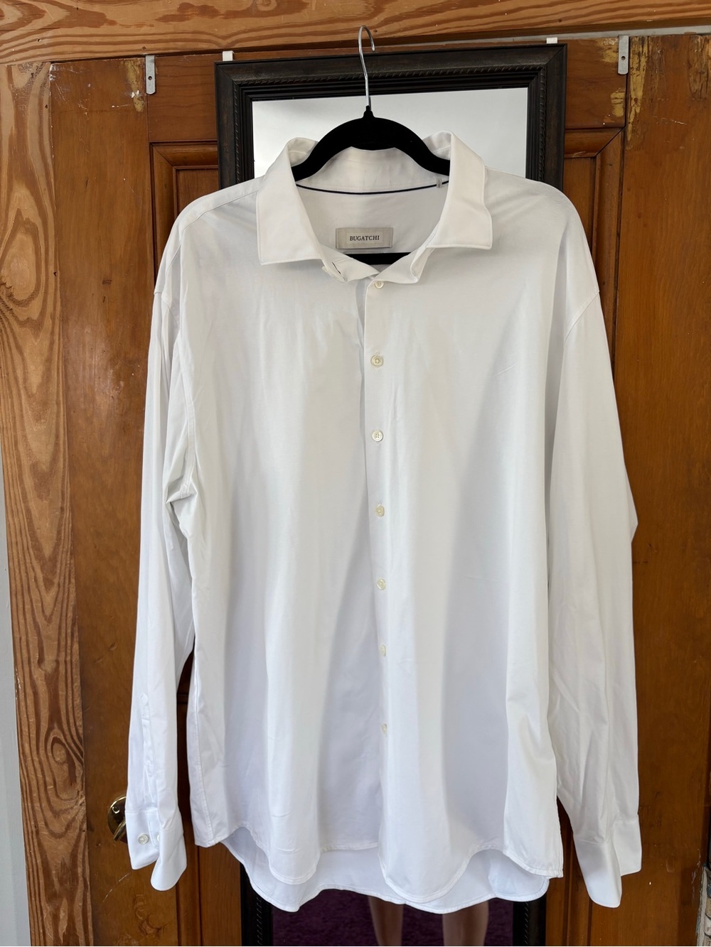 Bugatchi 8-Way Stretch White Performance Dress Shirt Men’s XXL